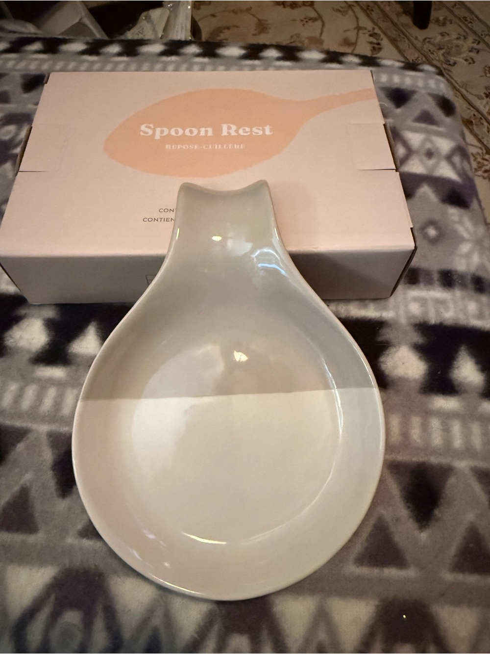 Ceramic Spoon Rest in Cream